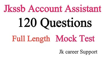 Jkssb FAA Mock Test | Full Length Mock Test | Finance Account Assistant Mock test