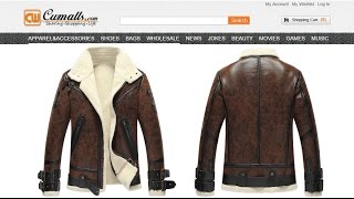 Sheepskin B-3 Bomber Jacket CW861275 www.cwmalls.com