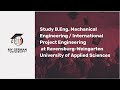 Study B.Eng. Mechanical Engineering/International Project Engineering at HS Ravensburg-Weingarten