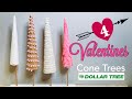 VALENTINES CONE TREE DECOR | DIY DOLLAR TREE VALENTINE CRAFT | easy &amp; budget friendly