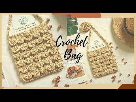 Crochet Bag| Hướng dẫn móc túi đeo chéo họa tiết bán nguyệt siêu xinh xắn| Vyvascrochet | bóp đeo chéo