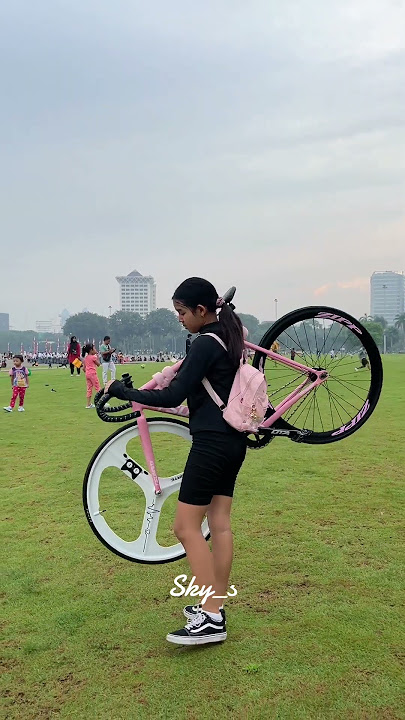 gowes monas ft Evelyn #fyp #viral #fixie #fixedgear