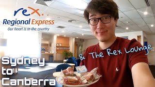 Rex Airlines Saab 340 Sydney to Canberra Flight Review + visiting the Rex Lounge Sydney