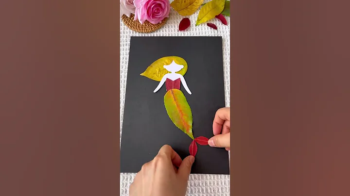 A few autumn leaves, you can collage cute mermaids, try it!  Leaf stickers kindergarten ha