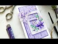 No-Line Watercoloring including Faux Hand-Lettered Watercolor Stenciled Sentiment!