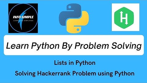 Python Tamil - Python Lists in tamil - Learn Python By Problem Solving - Hackerrank Problem Solving