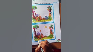 Same and Different... Look at the pictures. Circle⭕ 7 things that are differences.❓