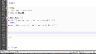 Curso PHP - Aula 10 - Variáveis Booleanas