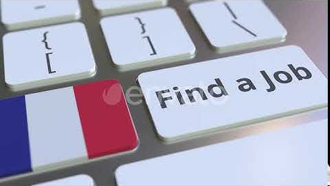 FIND A JOB Text and Flag of France on the Buttons | Motion Graphics - Envato elements