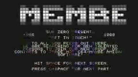 GET IN TOUCH - SUBZERO - COMMODORE C64 DEMO