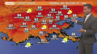 New Orleans Weather: Summerlike heat today, strong storms to our north tonight