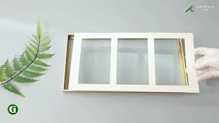 Den State Art, 7X14 Collage Aluminum Frame Displays Three 4X6 Picture With Ivory Mat