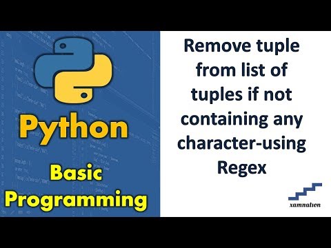 Remove tuple from list of tuples if not containing any character-using Regex