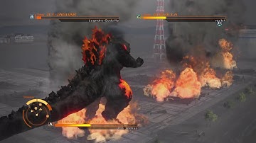 GODZILLA online ps4- Burning godzilla vs jet jaguar vs godzilla (spiral breath)