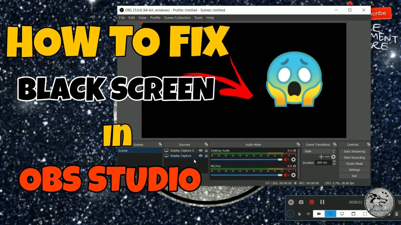 obs studio black screen game capture fix