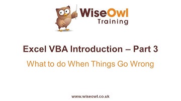 Excel VBA Introduction Part 3 - What to do When Things Go Wrong (Errors and Debugging)