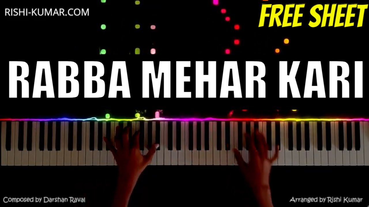 Rabba Mehar Kari Piano Instrumental | Karaoke | Tutorial | Darshan ...