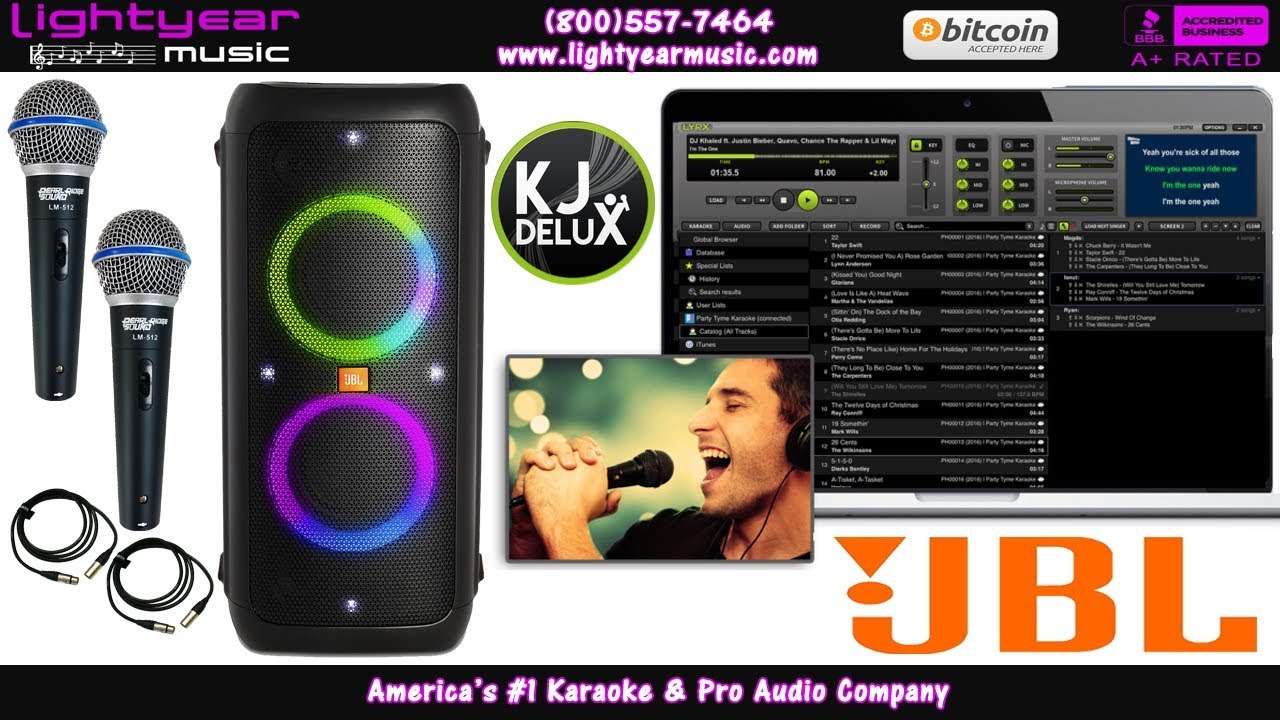 JBL PartyBox 300, Portable Home Karaoke DJ Laptop System