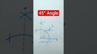 How to construct 45 degree angle using compass | 45° angle | 45 degree angle #asifstudytips #maths