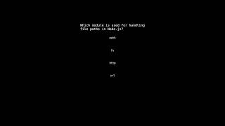 Nodejs | Which module is used for handling file paths in Node.js? | Qno.138