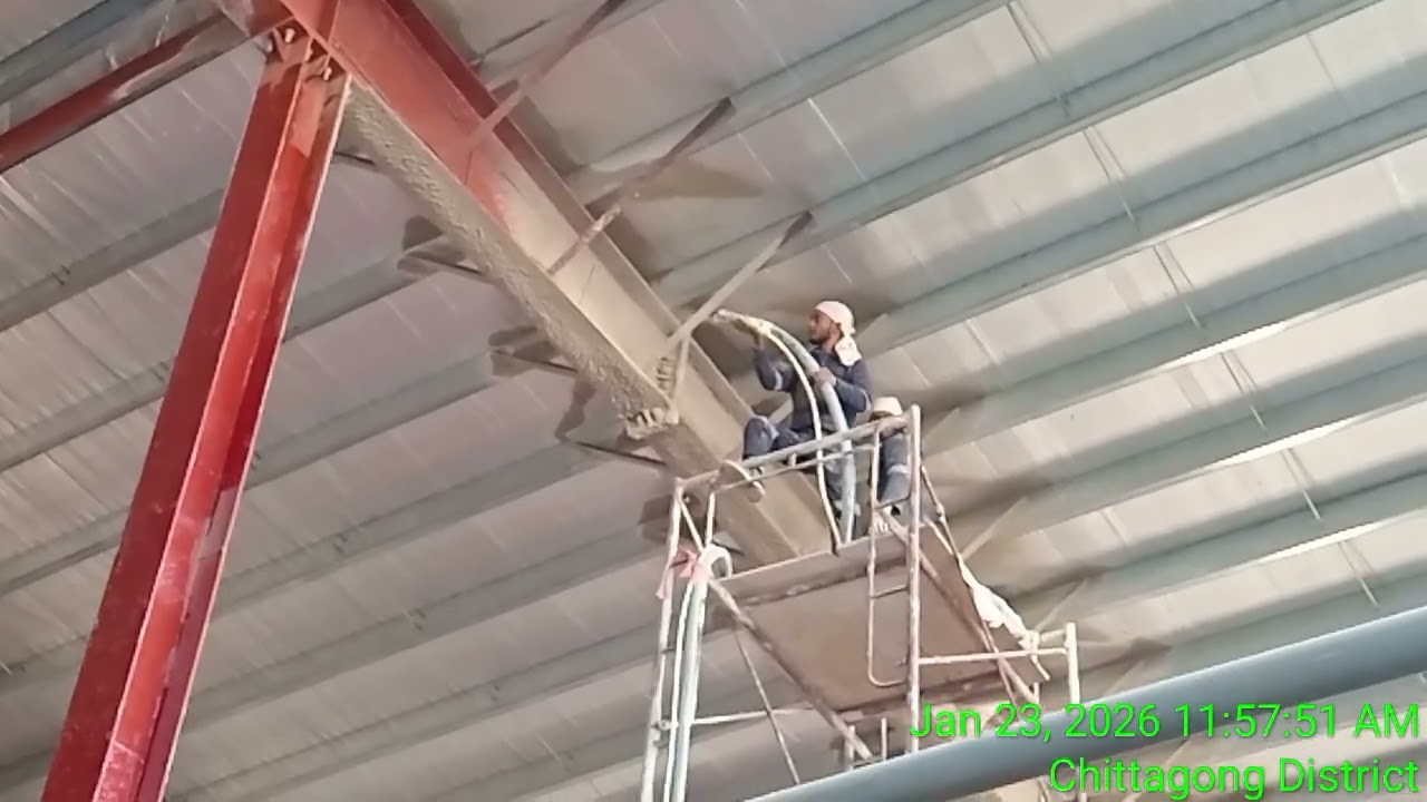 Passive Fire 🔥 Cementitous coating spray work.