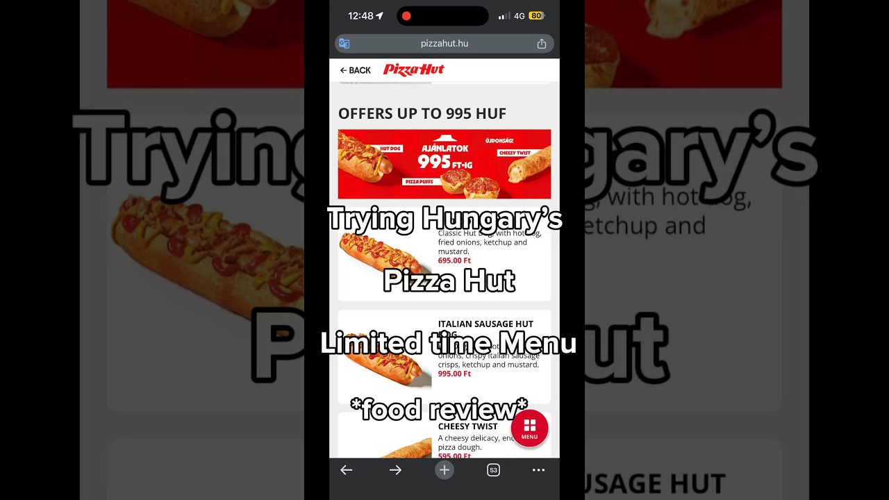 Trying Pizza Hut Hungary’s limited time menu