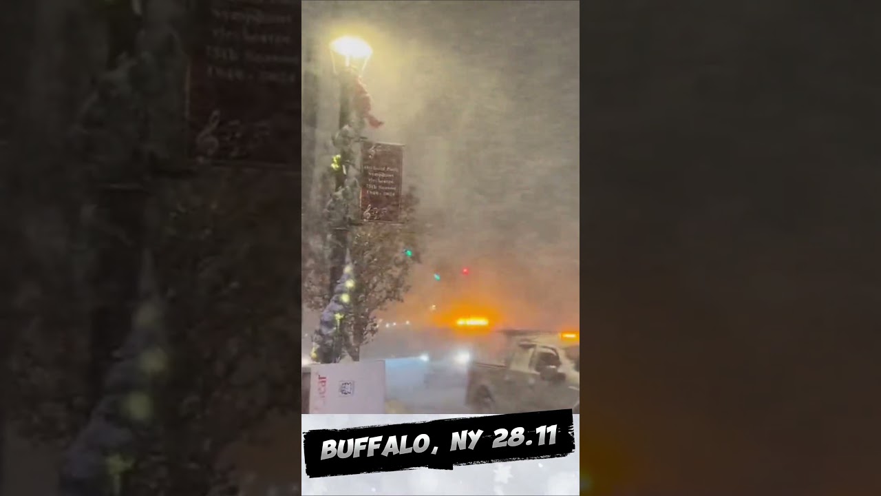 Buffalo, NY. Snowstorm with thunder, lightning and up to 3 inches of lake effect snow 