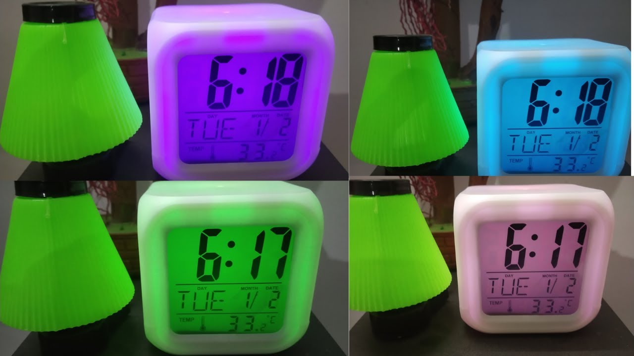 Digital Clock Modification beautiful color change# digital #clock #setup and #unboxing - YouTube