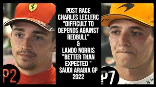 CHARLES LECLERC & LANDO NORRIS POST RACE SAUDI ARABIAN GP 2022