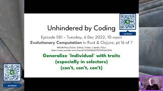 Cool generalization of traits in Rust GA system! Episode 58 of Unhindered by Coding