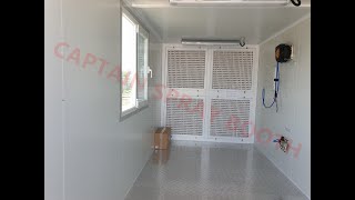 From container to spray booth (container spray booth)