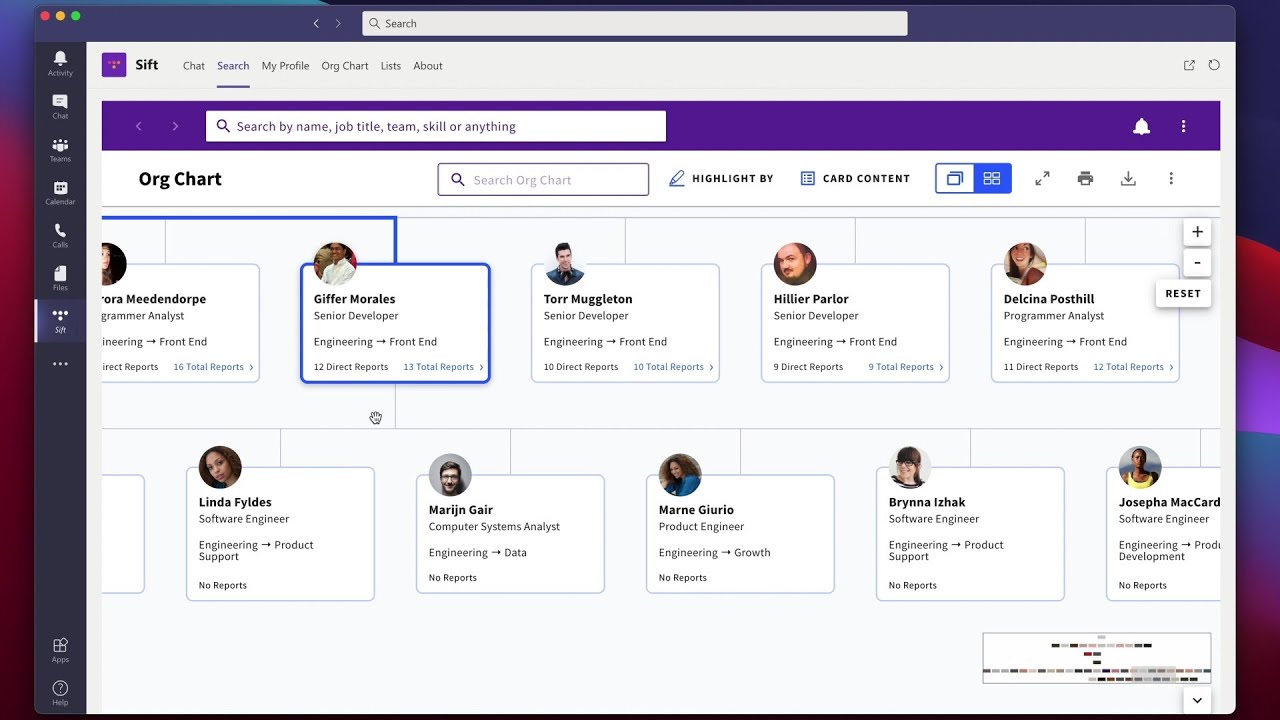 Microsoft Teams Org Chart & People Directory - Navigating Org Charts