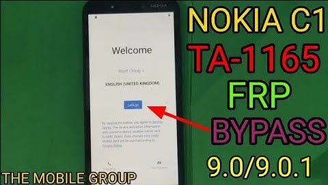 nokia C1 Frp bypass/nokia C1 TA-1165 Google account remove Android 9.0