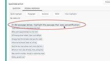 Highlight Text Question Setup