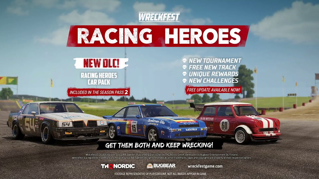 Wreckfest - Tournament Update & Racing Heroes Car Pack Trailer | PS4
