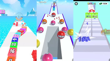 Jelly Tube Run vs Ball Merge 2048 vs Number Merge Run 3 in one Gameplay Run & Merge