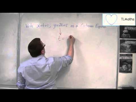 OCR MEI Core 4 2.05 Write x = t + 1 and y = 2t + 5 as a Cartesian Equation
