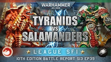 Salamanders Space Marines vs Tyrainds Warhammer 40K Battle Report 10th Edition 2000pts