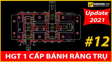 Các bước vẽ Hộp Giảm Tốc 1 cấp bánh răng trụ răng nghiêng | Bước 12: Ghi kích thước