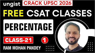 Free CSAT Classes for UPSC 2026 | Class-21 | Percentage 1 | English | Ram Mohan Pandey
