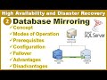 Database Mirroring in SQL Server || Database Mirroring Configuration || Ms SQL