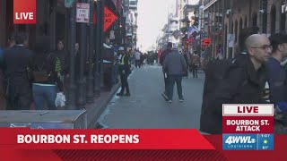 Bourbon Street reopens day after attack in New Orleans