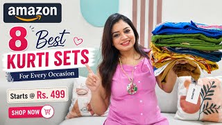 😃 Gran lote de conjuntos de kurta para fiestas, kurtis y kurtis de verano en Amazon | ❤️ Compras ...