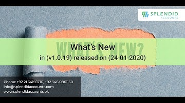 Whats New v1.0.19 - 24 January, 2020 - Splendid Accounts