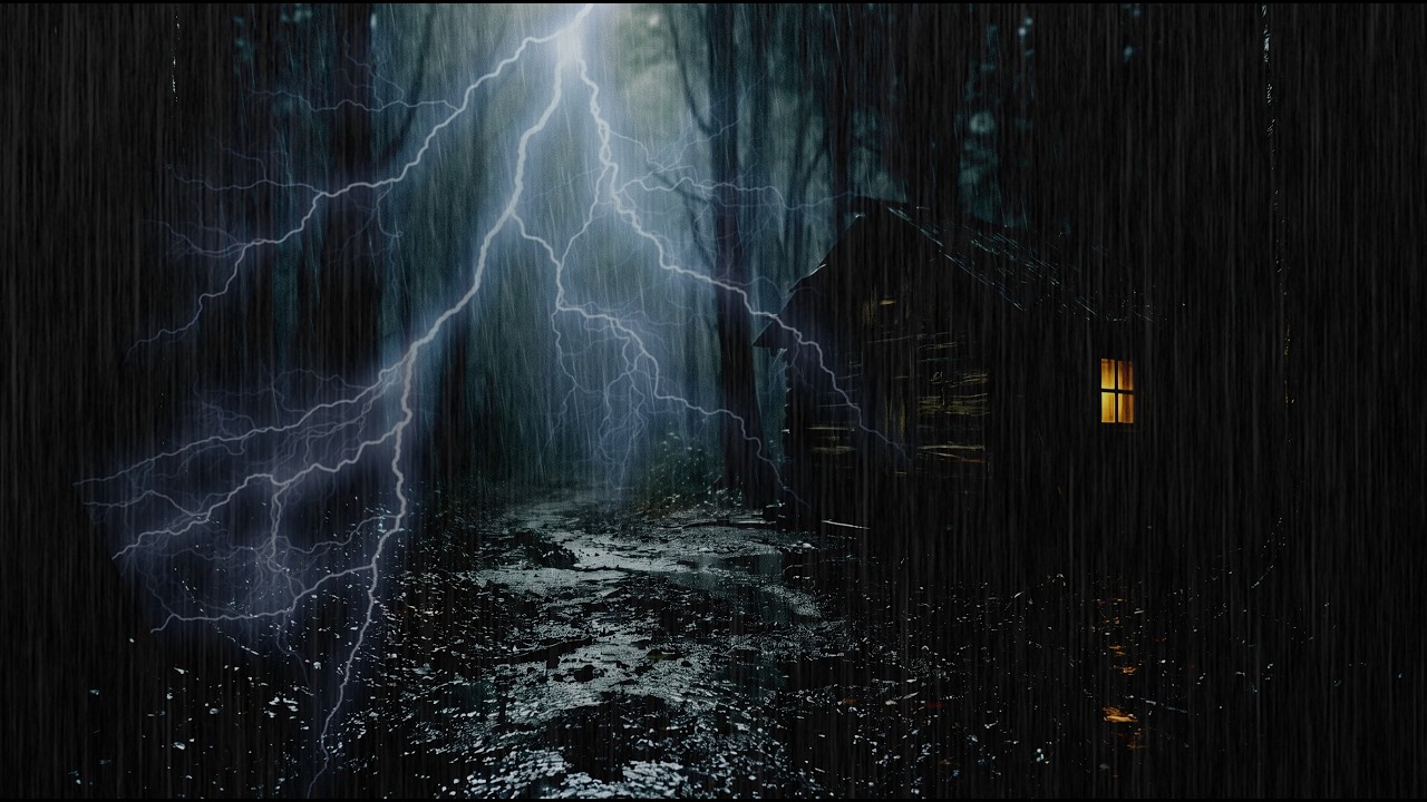 Calm Night Sleep with Rain and Thunder in Dark Forest, Rain for ...