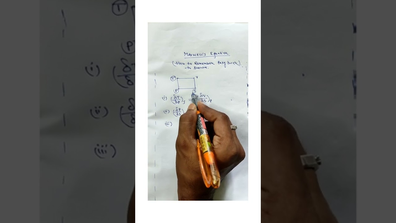 HOW TO REMEMBER MAXWELL'S EQUATION. Easy Trick. Thermodynamic Relation 