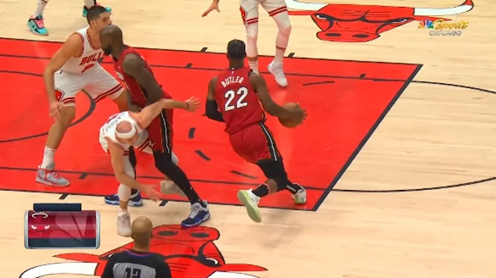 Alex Caruso Gets Knocked Out By Jimmy Butler Hardest Wall Screen！