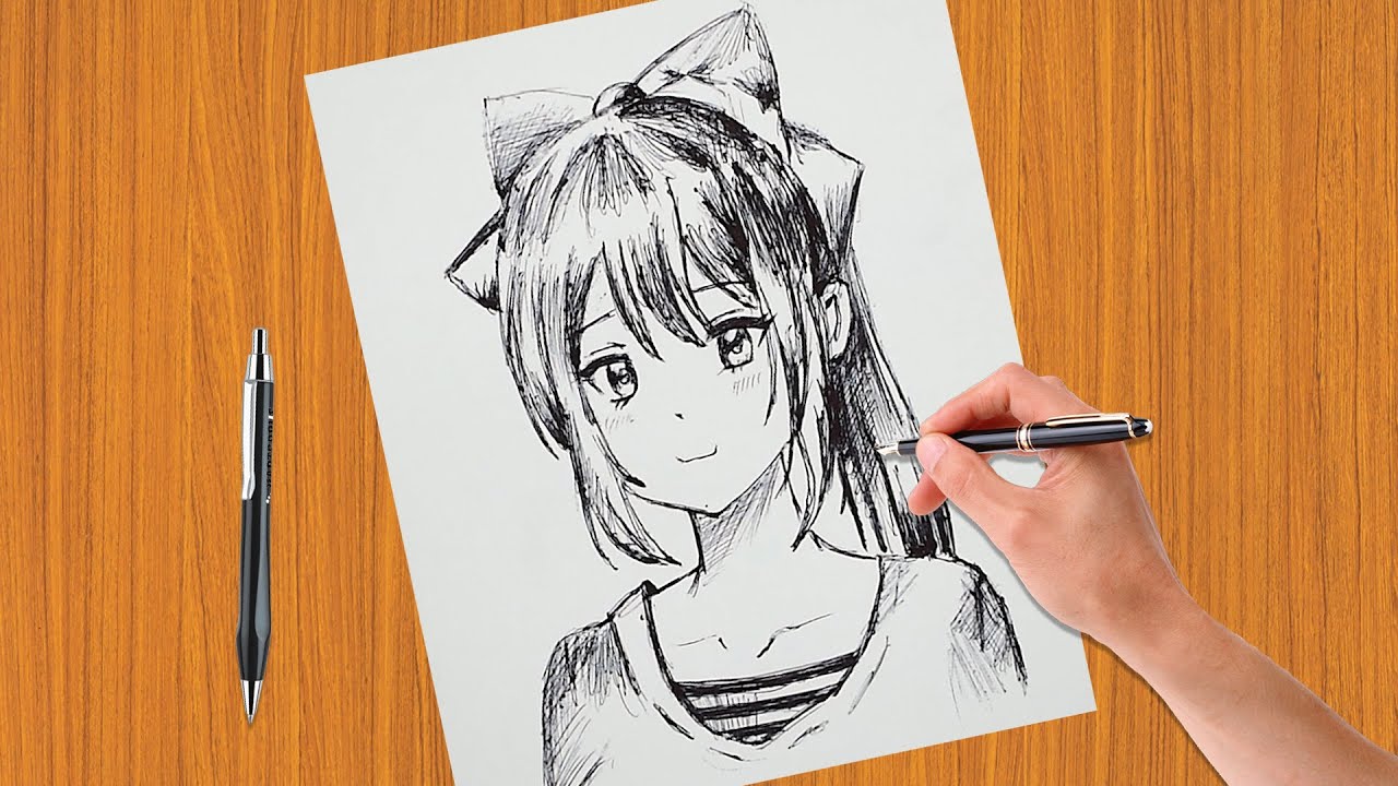 Pen Anime Sketching Art #70: Step-by-Step Tutorial — Steemit