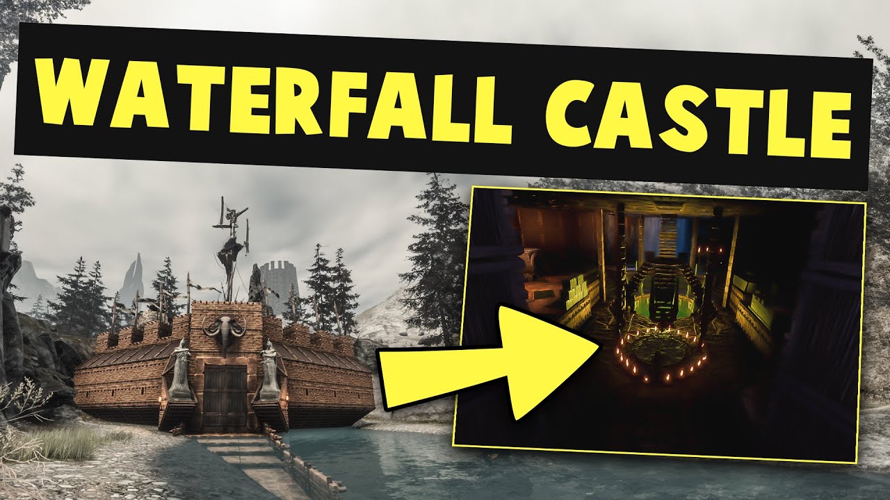 Waterfall Castle | Beautiful Interior Design | CONAN EXILES - YouTube