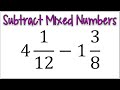 Mixed Number Subtraction Quiz